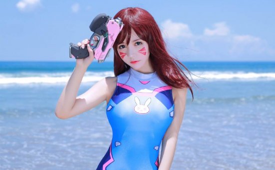 性感海边美女守望先锋cos美女图片